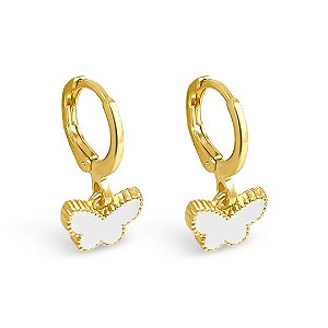 Brinco Baby Argolinha Borboleta Folheado a Ouro