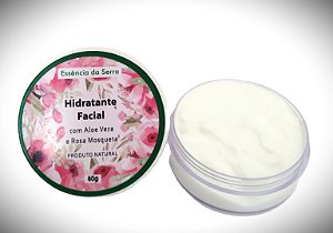 Hidratante Facial Natural com Aloe Vera, Rosa Mosqueta, D-Pantenol e Ácido Hialurônico