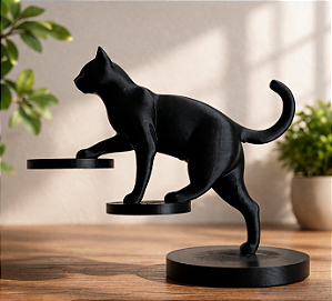 Estatueta Gato se equilibrando
