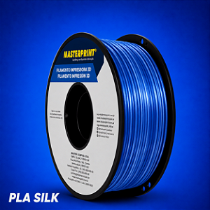 Filamento 3D PLA SILK 1,75mm Masterprint 1Kg - AZUL