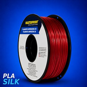 Filamento 3D PLA SILK 1,75mm Masterprint 1Kg - VERMELHO