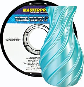 Filamento 3D PLA SILK 1,75mm Masterprint 1Kg - AZUL LAGO