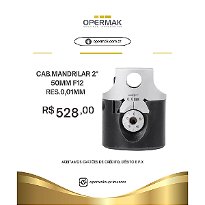 Cabeçote Mandrilar 2'' 50mm F12 Res 0,01mm