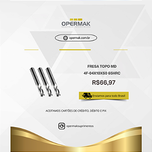 Fresa Topo MD 4F 04X10X50 65HRC