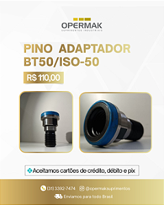 Pino Adaptador BT50 ISO-50 para Fresadoras