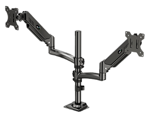 Suporte Ergonômico Tipo Torre Multiarticulado de Mesa, 2 Monitores 17" a 35", Pistão a Gás, Preto, FH160L, ELG
