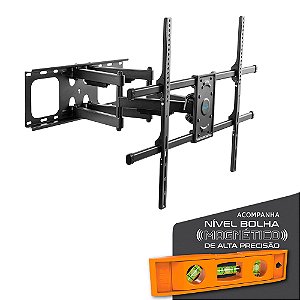 Suporte Articulado de Parede para TV, 55" a 90", Suporte Até 75kg, Distância Ajustável, Preto, A02V8XL, ELG