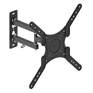 Suporte Articulado de Parede para TV, 26" a 55", Incluso Cabo HDMI 2,5 metros, Preto, KF4H25, ELG