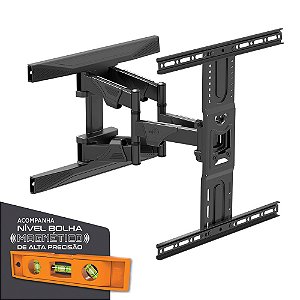 Suporte Articulado de Parede para TV, 32" a 86", Suporte Até 46kg, Distância Ajustável 5-38cm, Preto, A02V6N, ELG