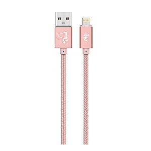 Cabo Lightning, Sincronização e Recarga 12W 2.4A, Nylon Trançado, 1 metro, Rose Gold, L810BRG, ELG