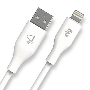 Cabo Lightning ELG L820 12W 2.4A Ultra Flexível Reforçado 2m, Branco