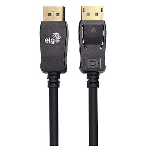 Cabo DisplayPort 1.4, 8K 60Hz, 4K 144Hz, Ultra HD, Dolby 7.1, Alta Performance, 2 Metros, Preto, DP1420, ELG