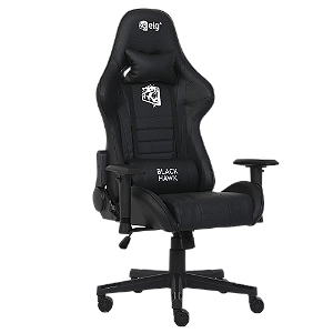 Cadeira Gamer Ergonômica Black Hawk, Apoio Cervical, Encosto Reclinável 180º, Suporta 150kg,