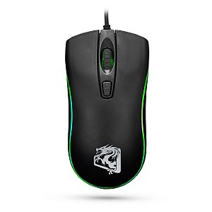 Mouse Gamer Dragon War, 2400 DPI, LED 7 Cores, 4 Botões, Cabo Nylon 1,5 metros, USB, Preto, MGDW, ELG