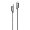 Cabo USB Tipo-C para USB Tipo-C, Carga Rápida 15W 3A, 1 metro, Cinza, TC2TCBY, ELG