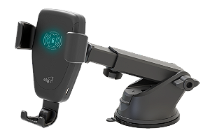 Suporte Veicular com Carregador Sem Fio Wireless, Ventosa Painel/Parabrisa, Rotação 360º, Preto, CH360WV, ELG