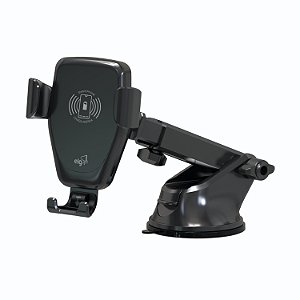 Suporte Veicular Wireless 10W ELG com Ventosa Painel Para-brisa Ajuste Telescópico 360° Celular CH360WV