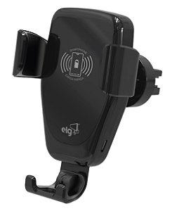 Suporte Veicular com Carregador Sem Fio Wireless, Encaixe Saída de Ar, Rotação 360º, Preto, CH360WA, ELG