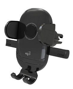 Suporte Veicular Tipo Garra, Encaixe Saída de Ar, Rotação 360º, Trava Automática, Preto, CH358A, ELG