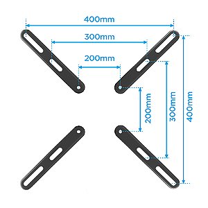Adaptador VESA ELG ADP2040 200x200 para 400x400mm – TVs de 32” a 55” - Preto