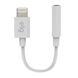 Adaptador de Áudio AUX P3 para Lightning, Áudio e Microfone, Transmissão Estável, 8,5cm, Branco, ADP8P3, ELG