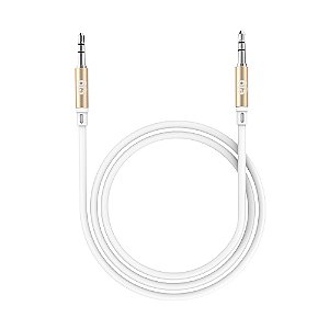 Cabo Auxiliar P2 x P2 3,5mm, Áudio Estéreo, Blindagem Extra, Transmissão de Som Limpo, 1,25 metros, Dourado, ECAUX1, ELG