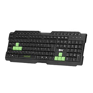 Teclado Gamer Hadar em Membrana, 107 Teclas ABNT2, Anti-Ghosting, Teclas Multimídia, Pincel de Limpeza, Preto, TGHD, ELG