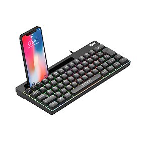Teclado Gamer Centauri Mini, 67 Teclas Membrana, Iluminação RGB, Anti-Ghosting, ABNT2, Preto, TGCT, ELG