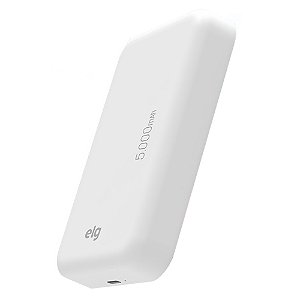 Power Bank Carregador Portátil, MagSafe, 5000mAh 5W, Turbo, Indução, Branco, PBW5, ELG