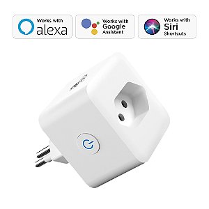 Plugue de Tomada Inteligente, 10A Bivolt 1600W, Wi-Fi, Controle por App Alexa Google, Branco, SHPT400, ELG