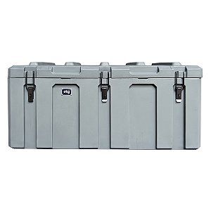 Caixa de Ferramentas Rotomoldada Profissional 160 Litros ELG HB160GR, Alta Resistência, Travas e Alças de Aço, Vedação em Silicone, Cinza