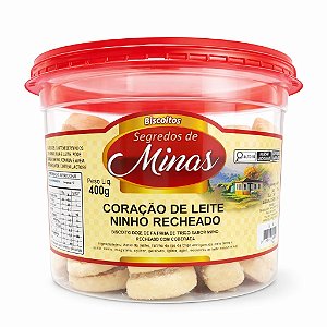 BISCOITO CORAÇÃO DE LEITE NINHO RECHEADO - SABOR DE MINAS