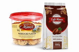 KIT CAFE DA MANHÃ - CAFE + ROSCA DE FLOCOS