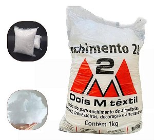 Enchimento Fibra Siliconada Oca Sintética 2m 1kg - Virgem