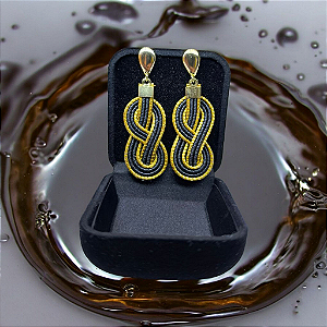 Brincos infinito Hipoalergênico De Capim Dourado Biojóia Artesanal