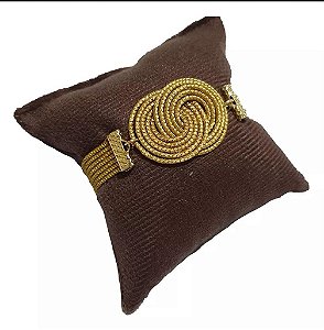 Pulseira Redonda Hipoalergênica Capim Dourado Biojóia