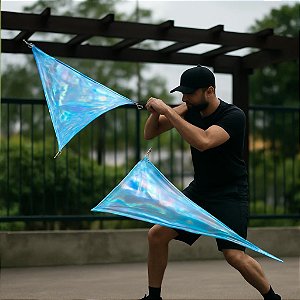 1 Par Swing Flag Triangular Malabares Bandeira Dança Raves