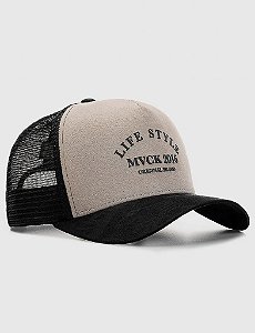Boné Trucker Colorado Preto e Bege Camurça MVCK