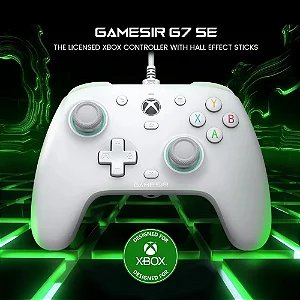 GameSir G7 SE Controlador Xbox One oficialmente licenciado com sticks de efeito Hall para Windows 10/11, Xbox One, Xbox Series X/S, gamepad para PC com porta de fone de ouvido de 3,5 mm, botão traseiro programável