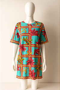 Vestido camisão tropical