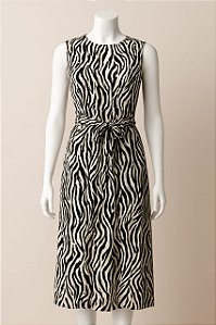 Vestido Feminino Zebra Longo Bolso