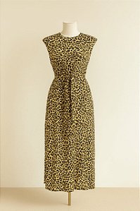 Vestido Animal Print Oncinha Bolso