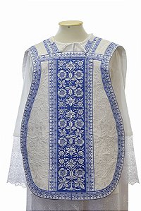 CASULA LITÚRGICA ROMANA AZUL