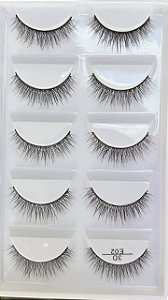 Cílios postiços 05 pares modelo E02