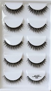 Cílios 5 pares Z01P base transparente