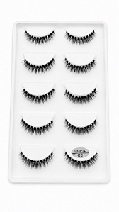 Cartela de cílios H13 mini base transparente com 5 pares