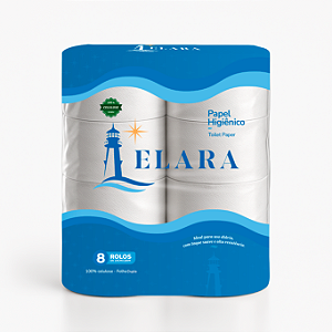 Papel Higiênico Elara 8 Rolos 200m Dupla Folha