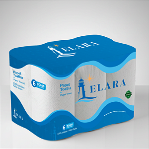 Papel Toalha Folha Dupla 100% Celulose 6 Rolos