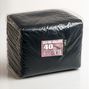 Saco de Lixo Preto 40L 100 Unidades