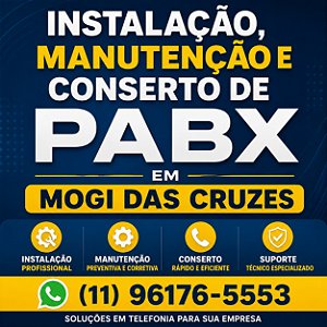 Instalação de PABX em Mogi das Cruzes (11) 2011-4286